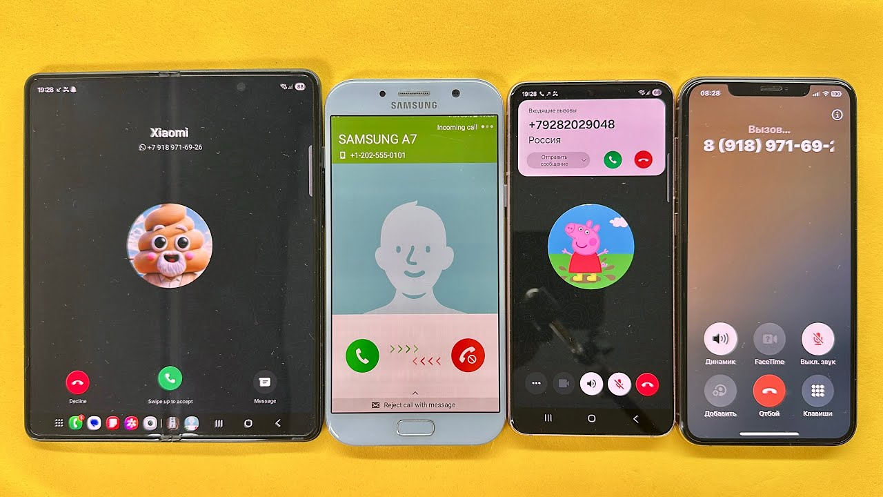 Double WhatsApp incoming Call Fake & Real Samsung Fol, S21,A7/ IPhone xs
