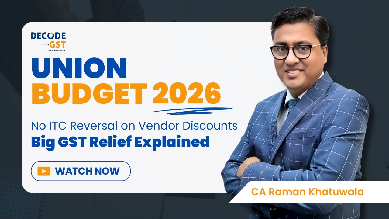 Today, we will discuss one very important change related to vendor discounts and ITC reversal.