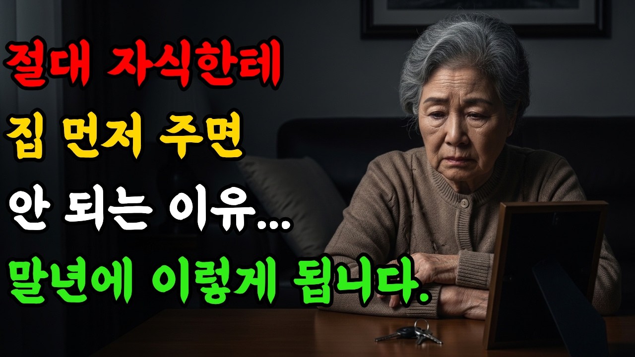 절대 자식한테 집 먼저 주면 안 되는 이유... 말년에 이렇게 됩니다.