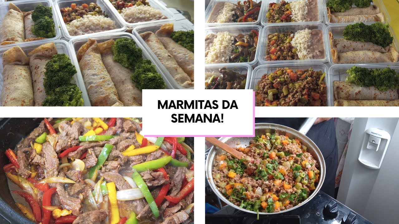 MARMITAS DA SEMANA USANDO CARNE MOIDA E BIFE! FIZ CARNE COM LEGUMES E CARNE ORIENTAL! PANQUECAS FIT!