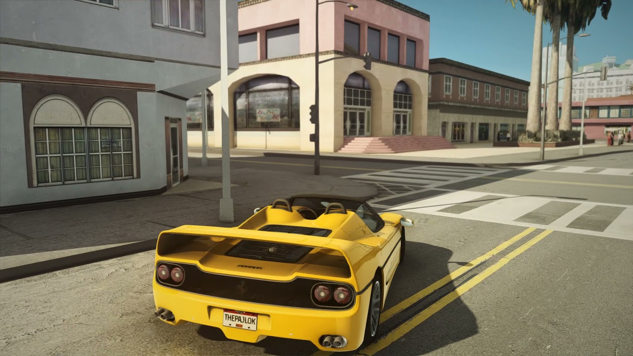 GTA SA | RenderHook (+Reshade with RTGI)  | Performance test with traffic and peds