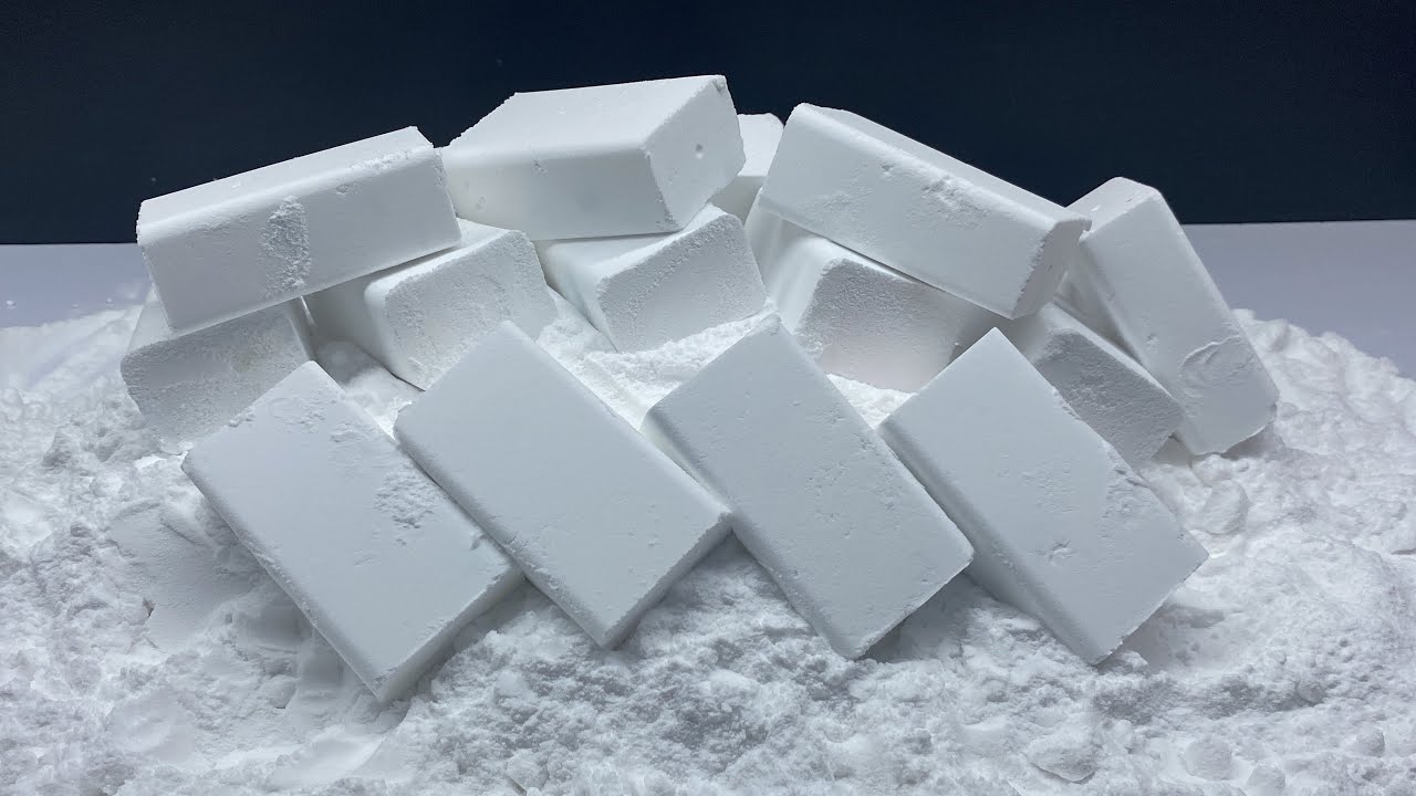 ASMR Crunchy Baking Soda Crush 😻 Mine Block crush. Oddly satisfying sound for relaxing 😌 