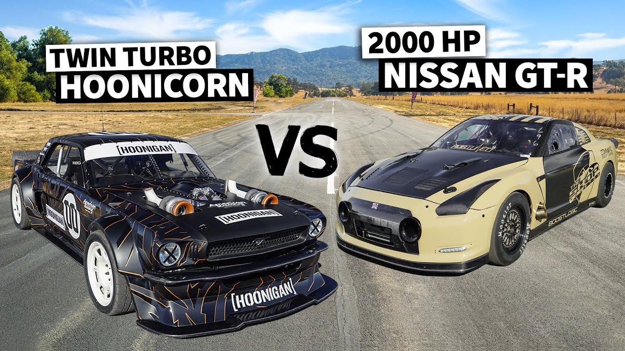 2,000hp 6-Second Nissan GT-R “Kimbo” vs Lia Block's 1400hp AWD Mustang NO PREP Drag Race