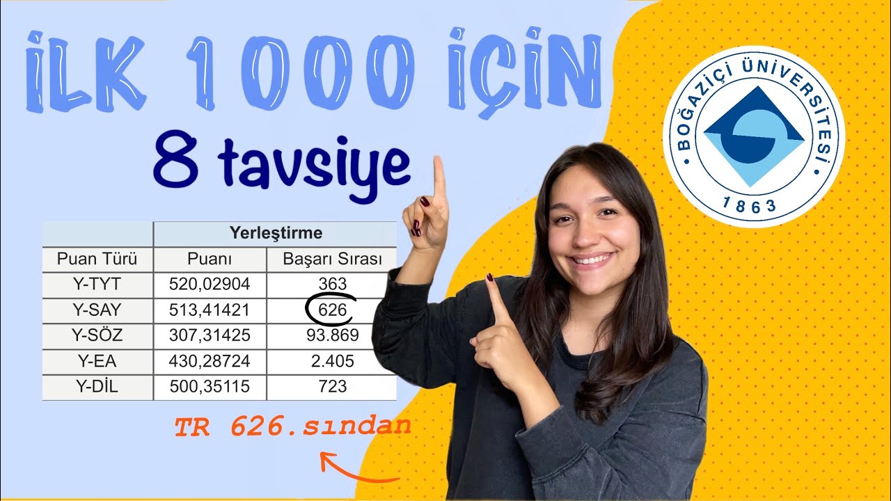 YKS’DE İLK 1000’E GİRMEK İÇİN 8 ÖNEMLİ MADDE / Sınavda derece yapmak #yks2022