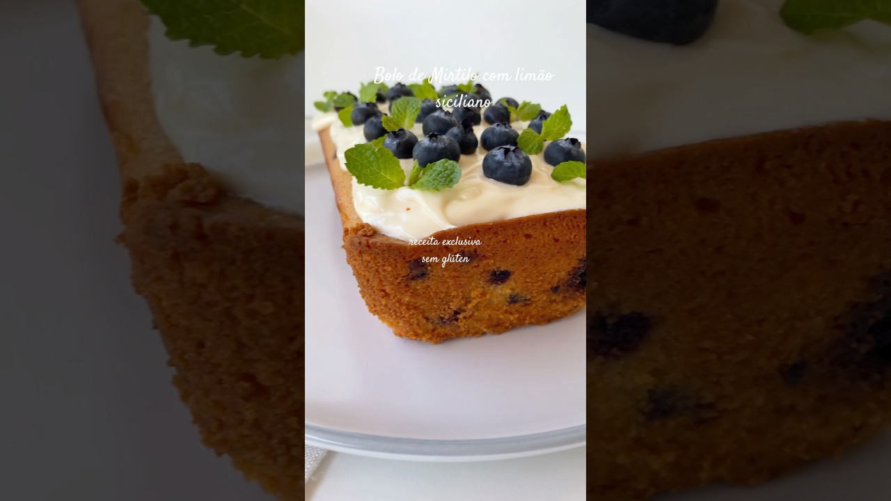 Bolo de mirtilo 🫐 com lim&atilde;o siciliano sem gl&uacute;ten #glutenfree #semgluten