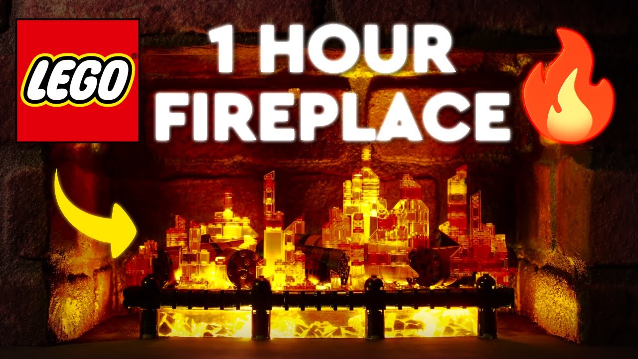 Relaxing LEGO fireplace with crackling sounds! LEGO BYGGE HYGGE FIREPLACE 1 hour loop