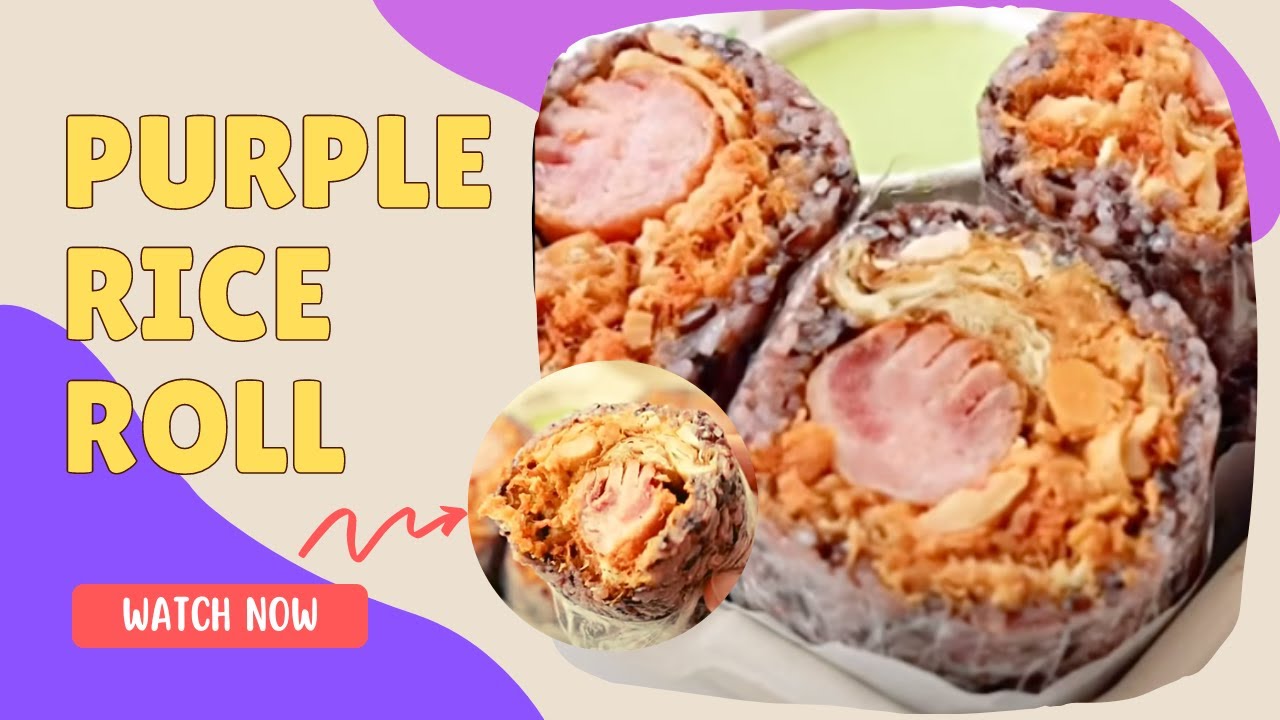 Purple rice roll ASMR [easy recipe] 