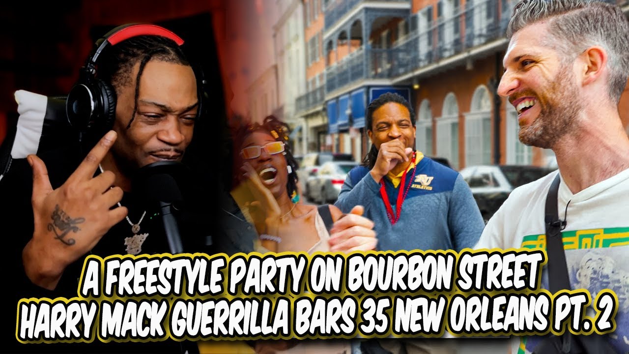 HoodFacts TV Reacts to A Freestyle Party On Bourbon Street Harry Mack Guerrilla Bars 35 New Orleans