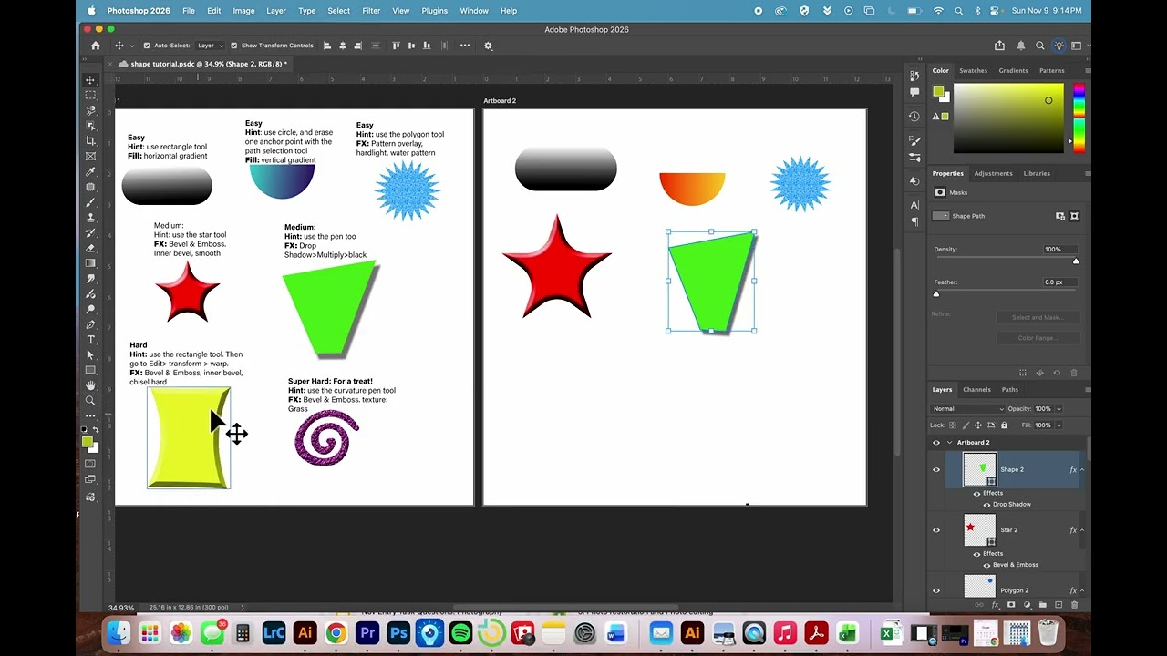 Photoshop: Shapes, fills, and Layer styles