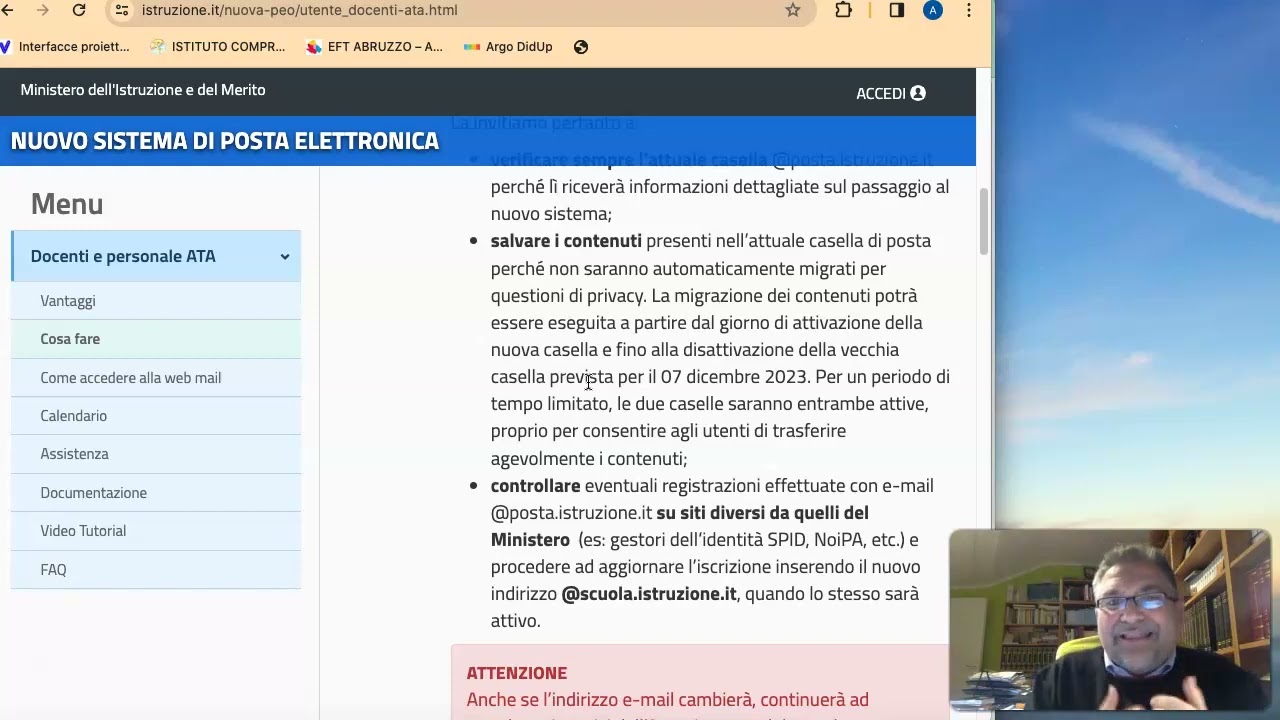 Le istruzioni per effettuare il passaggio della casella mail istituzionale @posta.istruzione.it