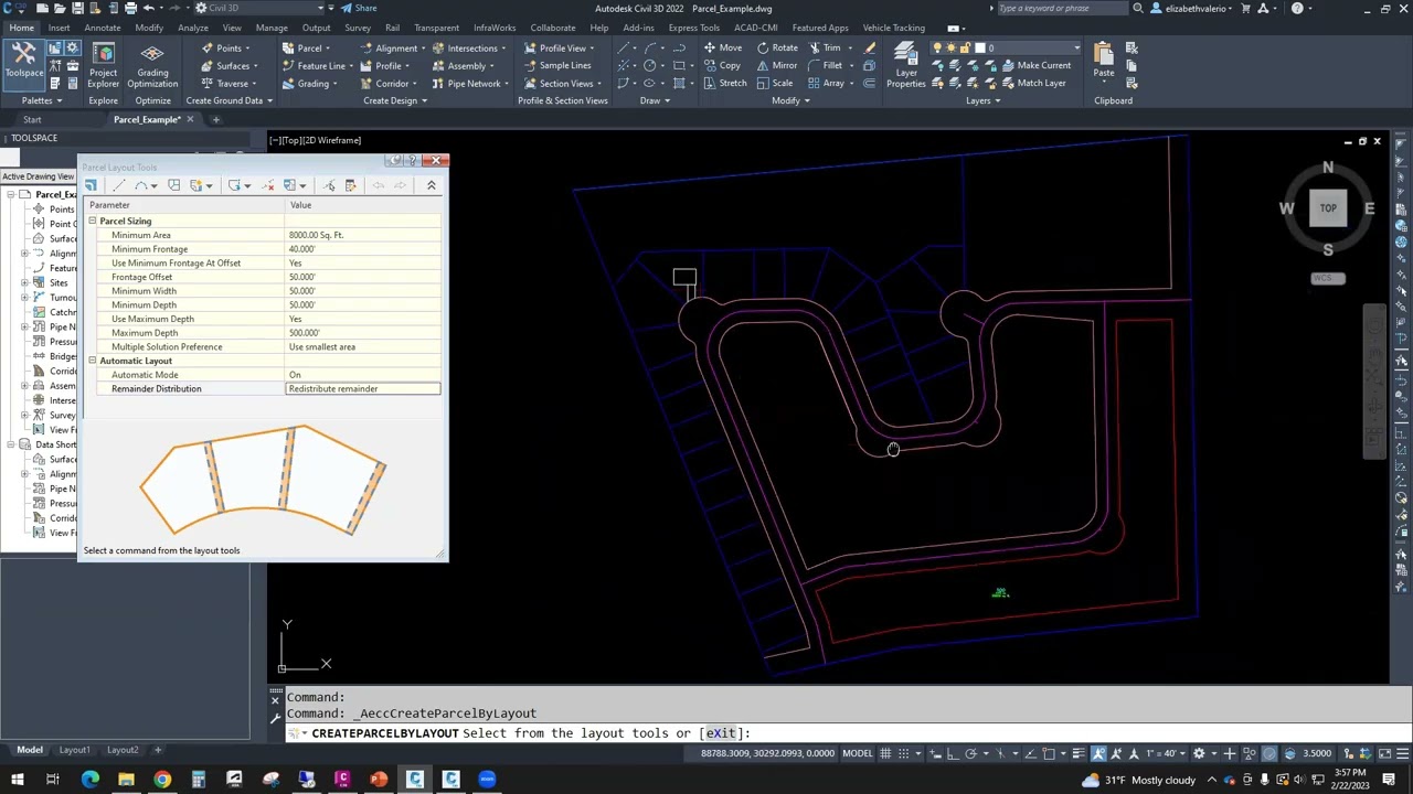 Инструменты для создания участков Civil 3D
