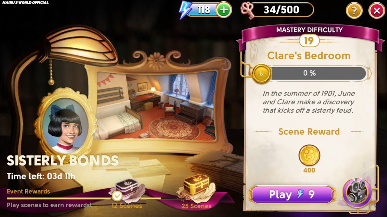 June's Journey Secrets 23R Scene 19 Clare's Bedroom Word Mode 4K ULTRA HD