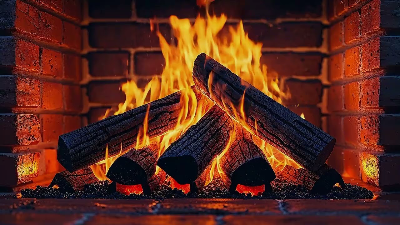 4K Fireplace Ambience 🔥 Real Crackling Fire in a Cozy Brick Fireplace (Ultra HD)