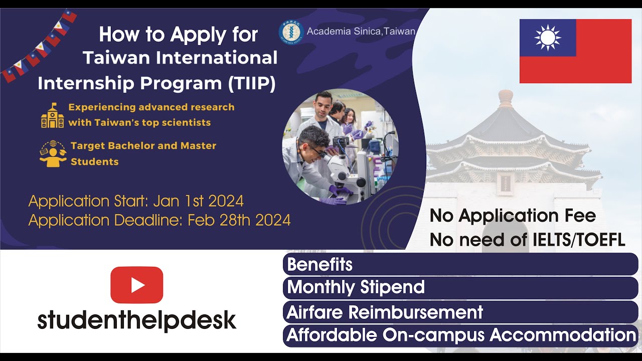 How To Apply for Taiwan International Internship Program 2024 (Fully Funded Scholarship)