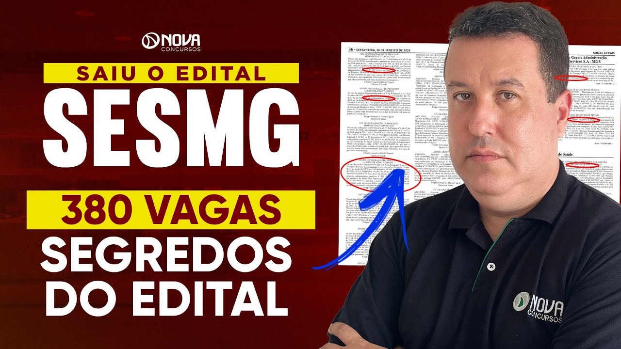 Edital SES-MG 2026 - Publicado! An&aacute;lise Completa do Edital