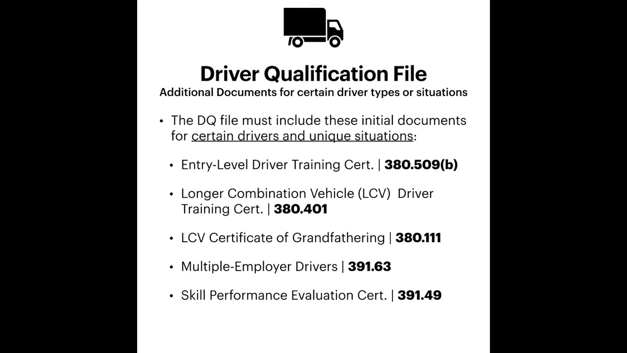 FMCSA Driver Qualification Files