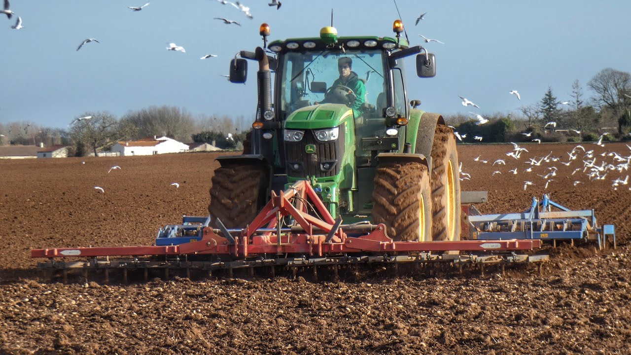 Préparation terres à maïs 2018 |JOHN DEERE 6210R |