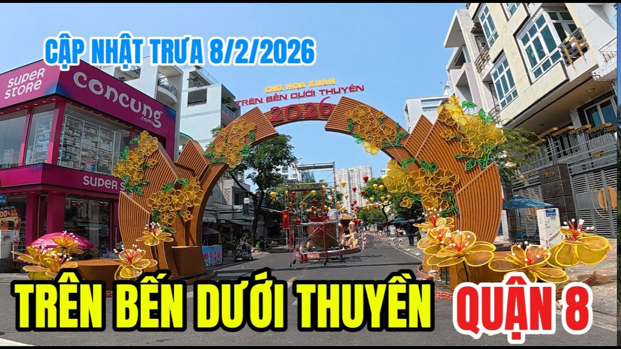 Chợ hoa xuân 'Trên bến dưới thuyền' Tết Bính Ngọ 2026 ở TP.HCM có gì đặc sắc?cập nhật trưa 8/2/2026