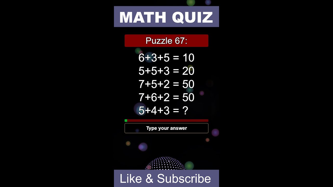 Math Quiz Live: Find the pattern and solve the question! #smartquiz #mathquiz #shortquiz