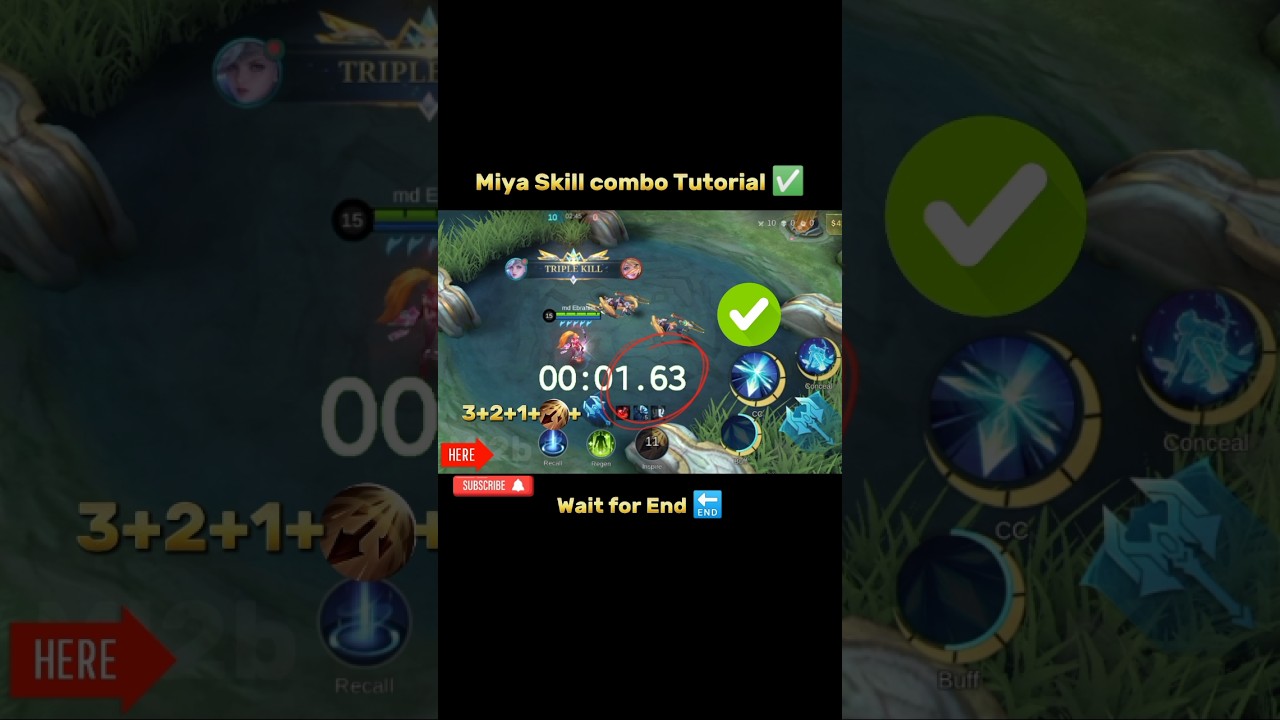 Miya Skill Combo Tutorial Mobile legends #ml2b #tutorial #miya #mobilelegends