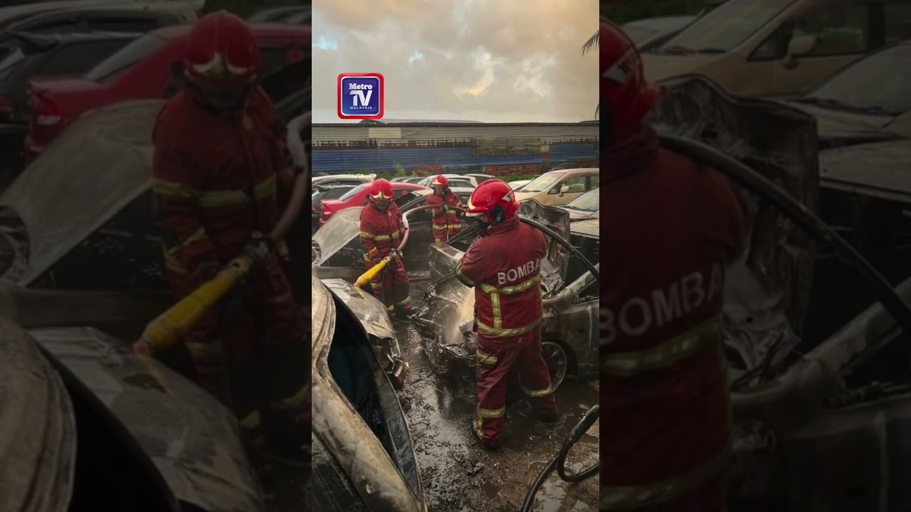 12 kereta luar bengkel Jalan Gambang terbakar, 7 musnah 100 peratus