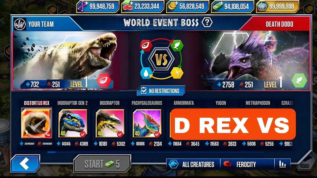 🔥 D-REX vs DEATH DODO! The Craziest Boss Battle in Jurassic World The Game!