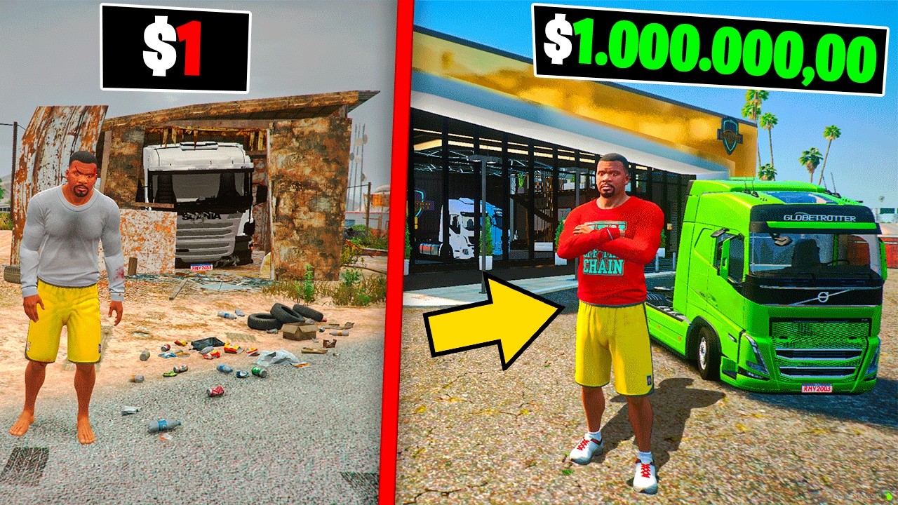 LOJA DE CAMINHÃO DE R$1 PARA R$1.000.000 no GTA 5!