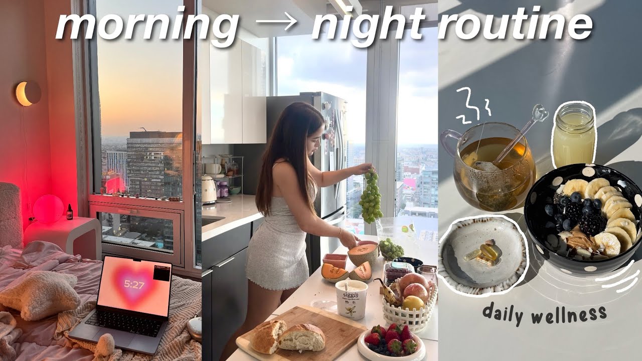 morning/night routine ᶻ 𝗓 𐰁  daily wellness, healthy habits, + self-care rituals