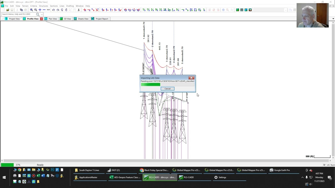 PLS-CADD LIDAR data import with custom feature codes