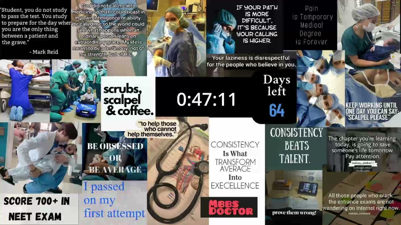 64 Days Left for NEET 2026 | 1 Hour Study Timer (No Music, No Excuses)