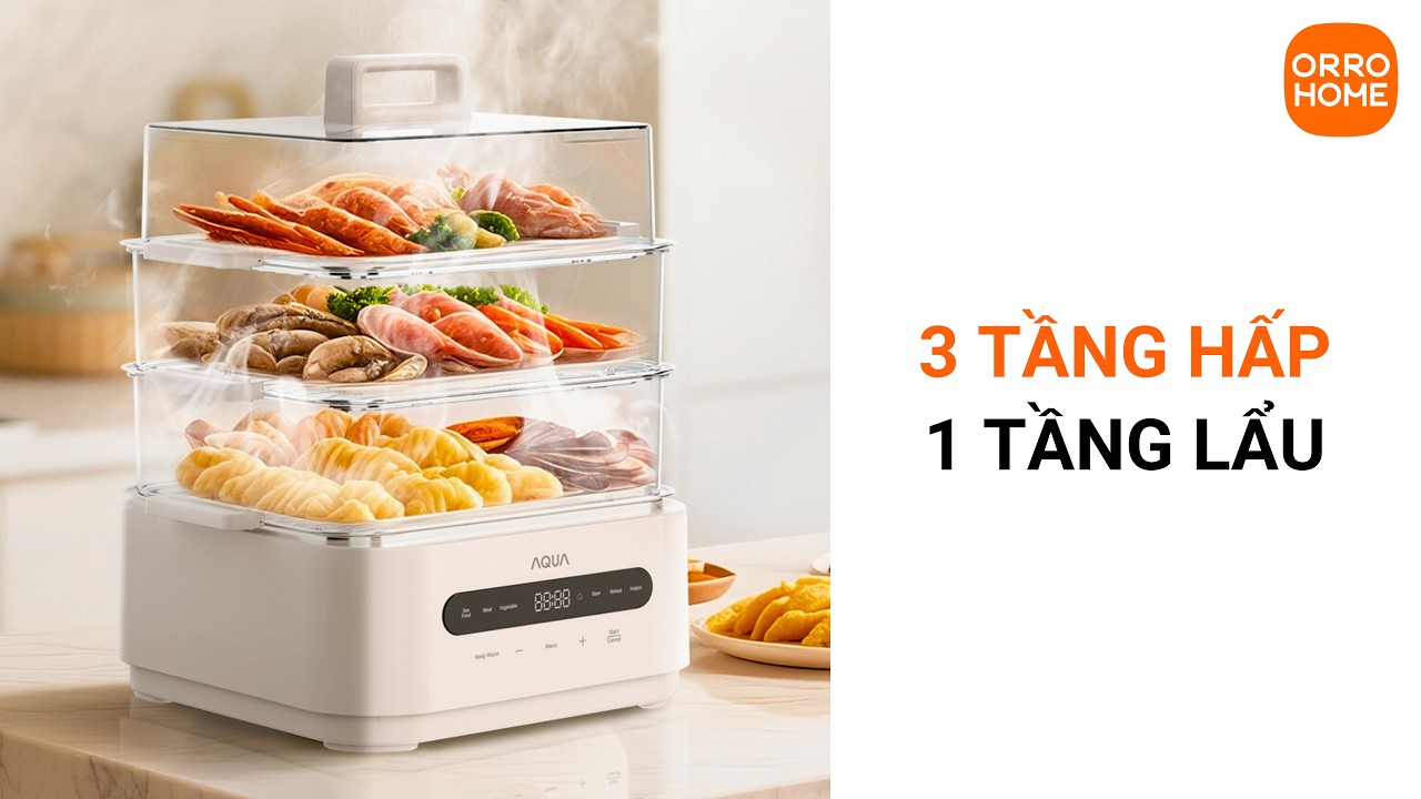 Nồi Lẩu Hấp 3 Tầng, Tiện Lợi Cho Các Bữa Tiệc Nhỏ - Review Nồi Lẩu Hấp Đa Năng AQUA ASMC-ES101
