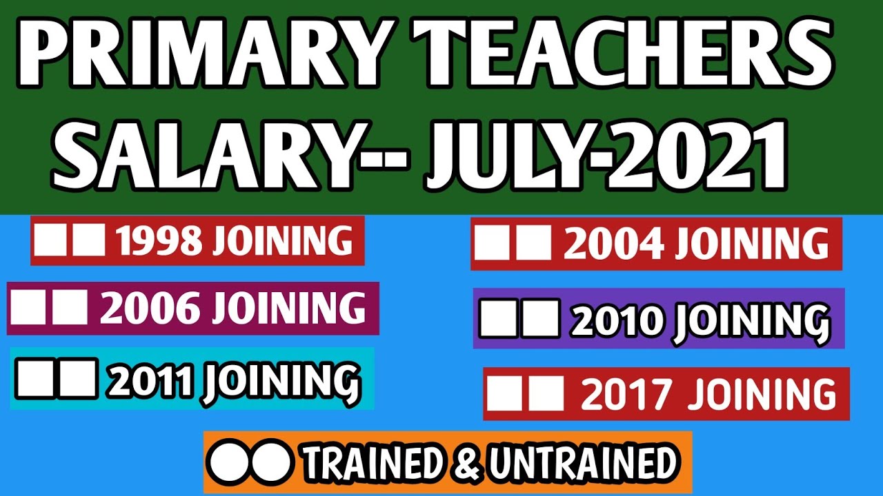SALARY OF A PRIMARY TEACHER FROM JULY-2021..