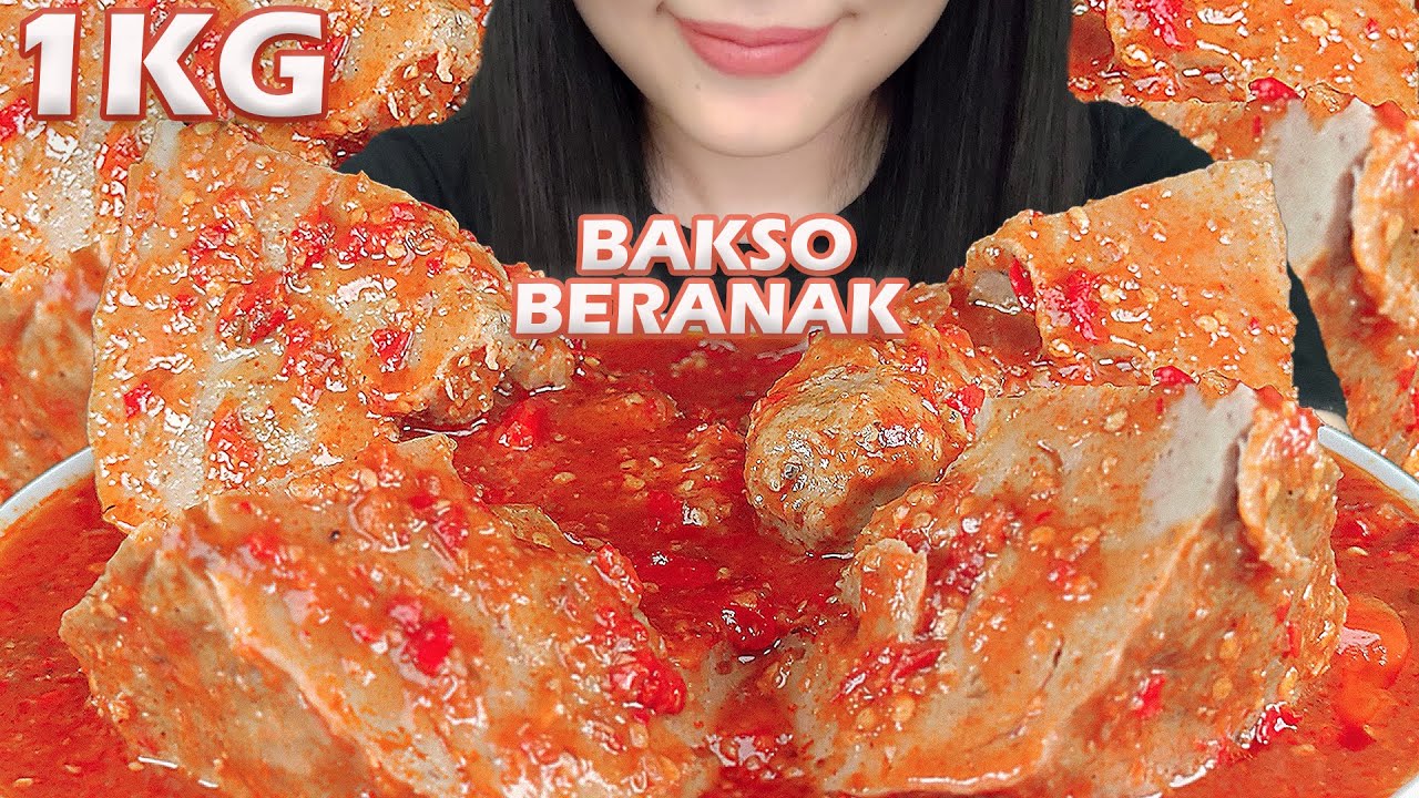 GEDE BANGETTT‼️ASMR 1 KG BAKSO BERANAK MEKAR JUMBO SIRAM SAMBAL PEDAS | ASMR INDONESIA