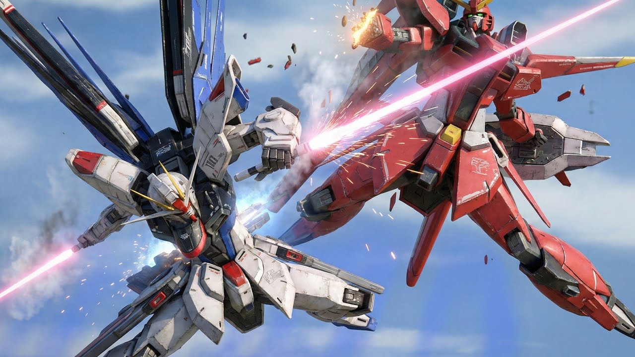 Kira (Freedom Gundam) VS Athrun (Savior Gundam) AI Remaster - Gundam Seed Destiny