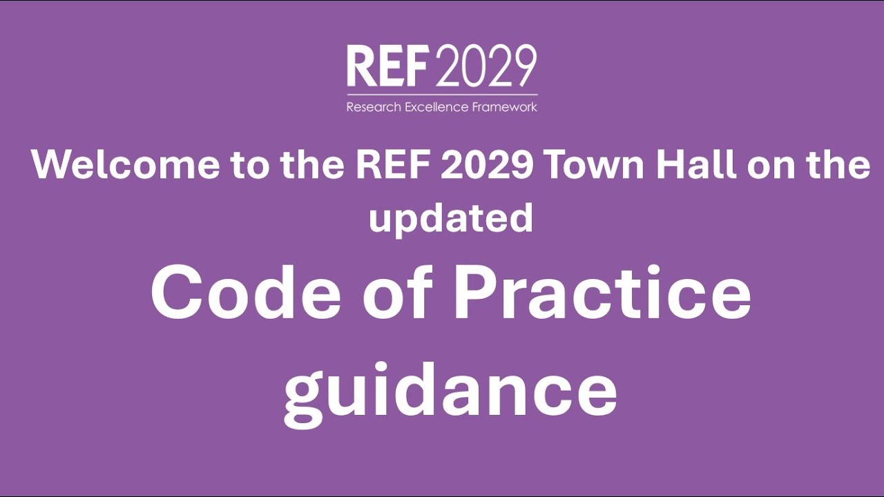 REF Town hall - Code of Practice guidance (part 2) - 8 July 2025 (recording)