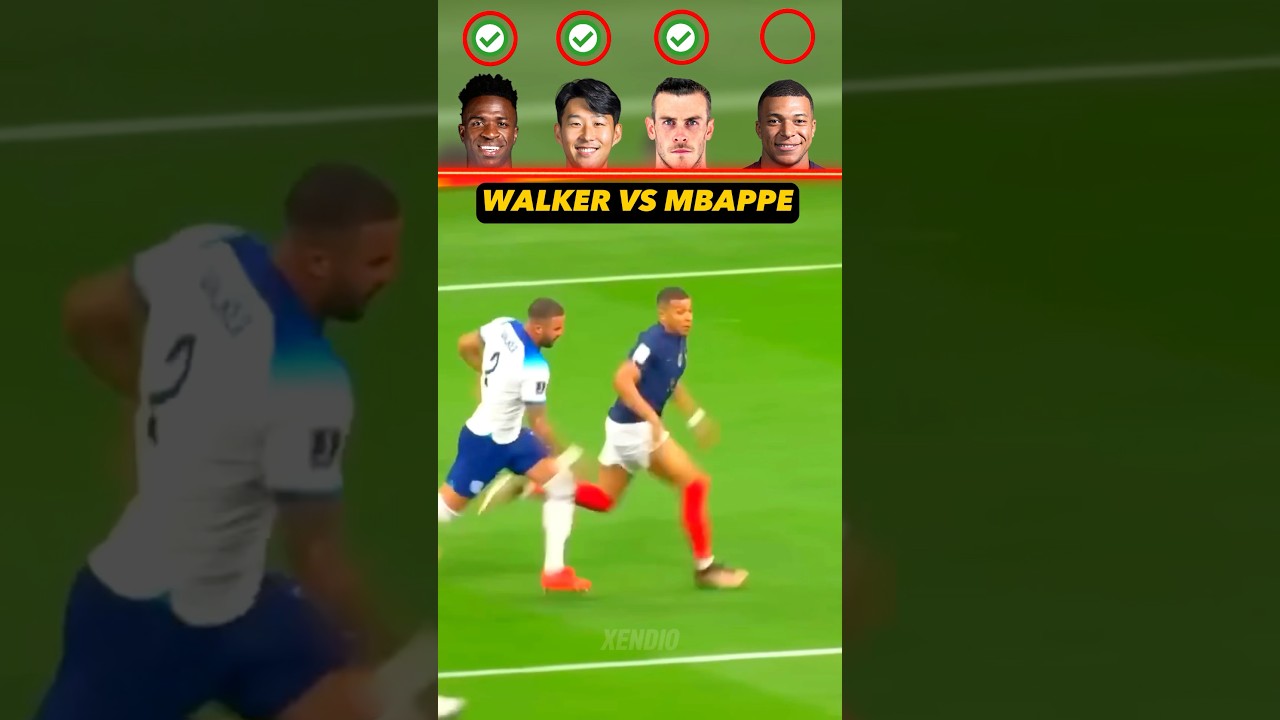 Walker vs Vinicius vs Son vs Bale vs Mbappe - Speed Challenge ⚡️