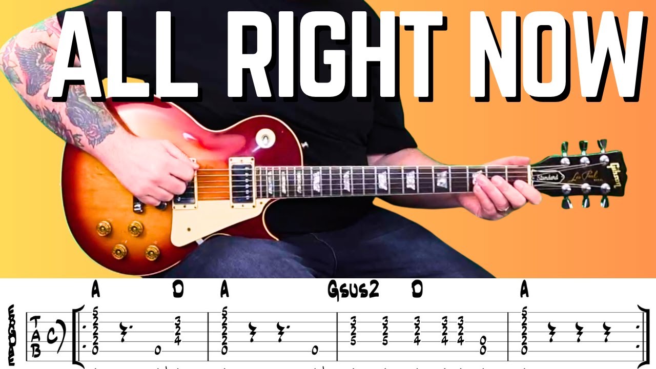 All Right Now Guitar Lesson | Free Guitar Tutorial | Chords & Solo | FREE DOWNLOADABLE TABS