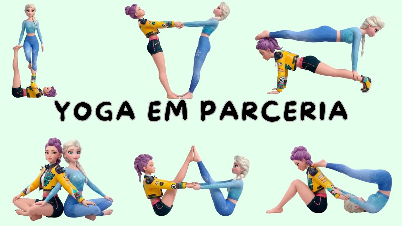 Posturas de Yoga em Parceria para Crian&ccedil;as F&aacute;ceis | Yoga para Crian&ccedil;as | Frozen | KPop Demon Hunters