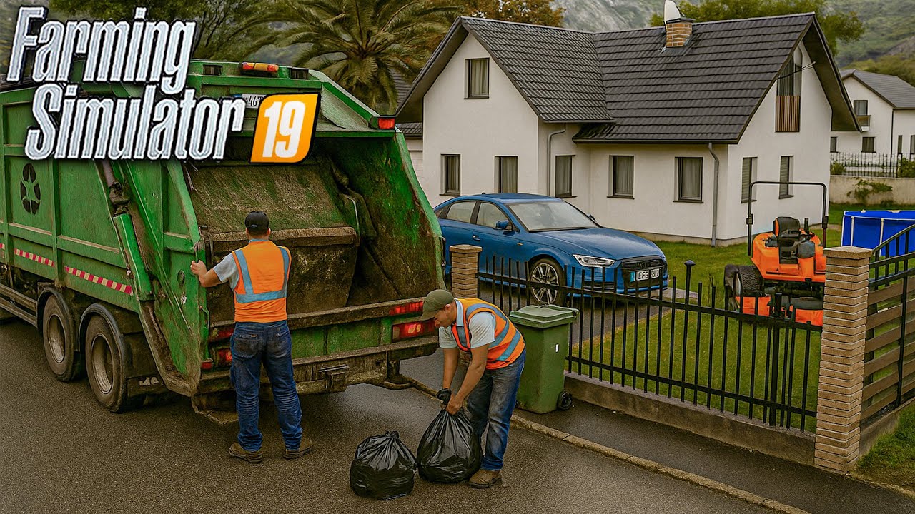 Ramassage des Ordures Ménagères en Camion Poubelle et Nettoyage de la Ville | Farming Simulator