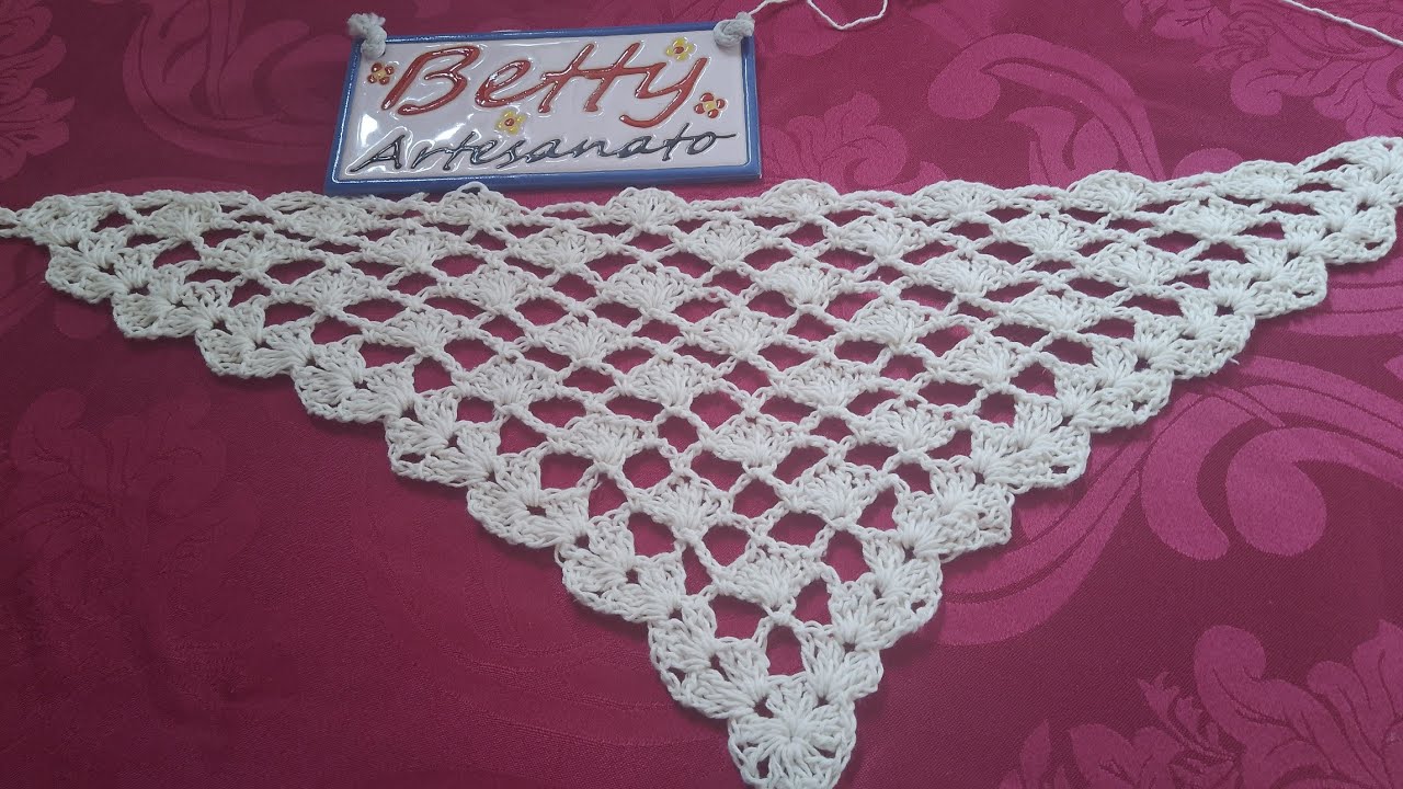 Chal a Crochet Bandana de Croche Lenço de Crochê Passo a passo