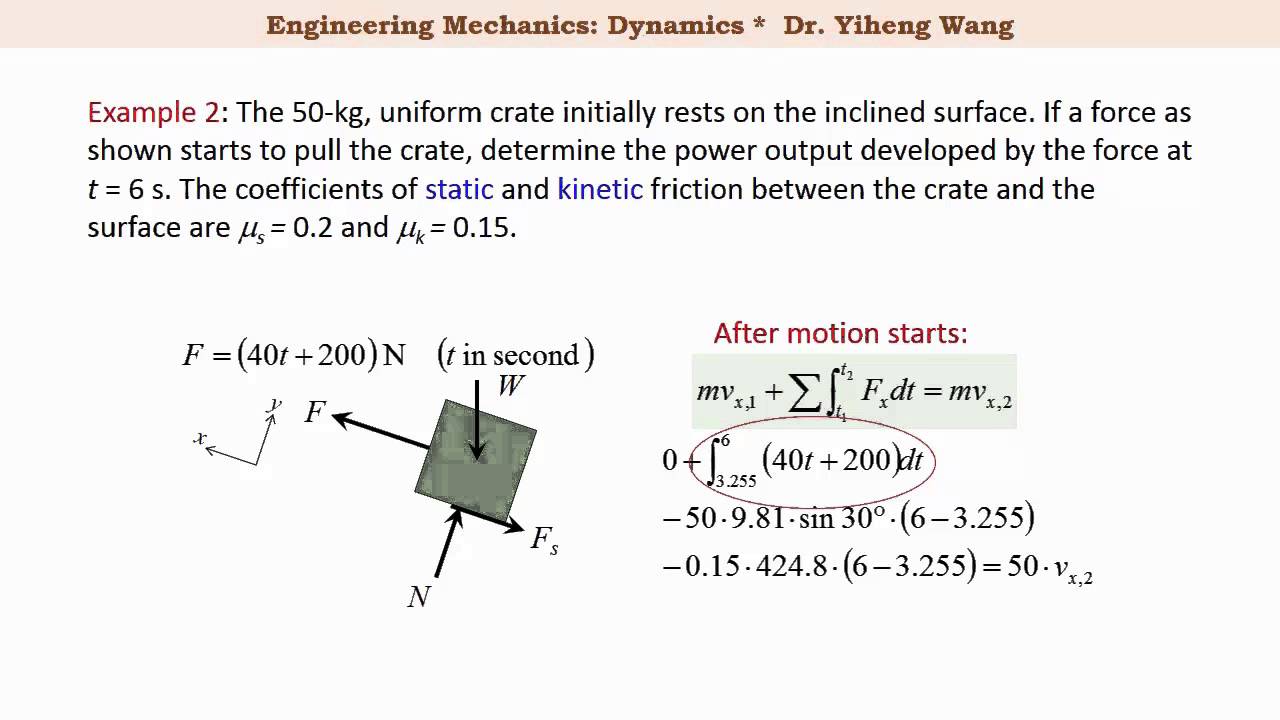 [2015] Dynamics 19: Principle of Linear Impulse and Momentum [with closed caption]