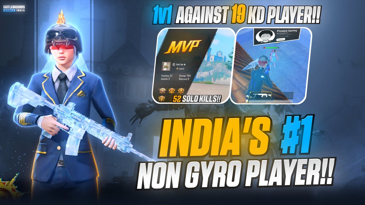INDIA’S #1 NON GYRO PLAYER!! | 1v1 Against 19 Kd Player! | BGMI