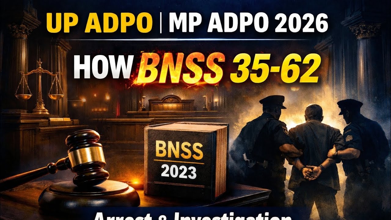 UP ADPO 2026 | MP ADPO 2026 | BNSS 2023 धारा 35-62 | Arrest, FIR & Investigation Proces