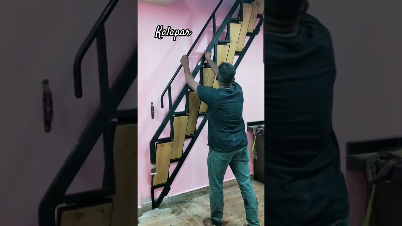 folding stairs case hang on wall #furniture #spacesaving
