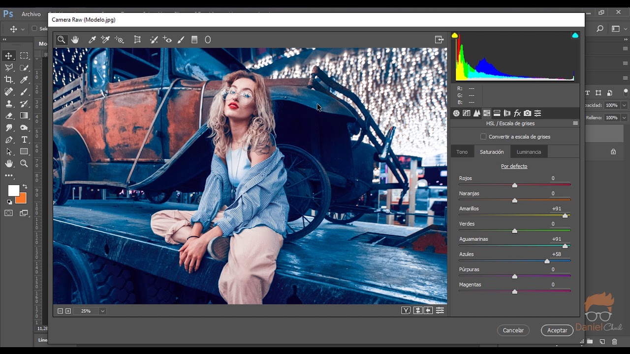 EDITAR FOTOGRAFÍAS | efecto luz azul - PHOTOSHOP