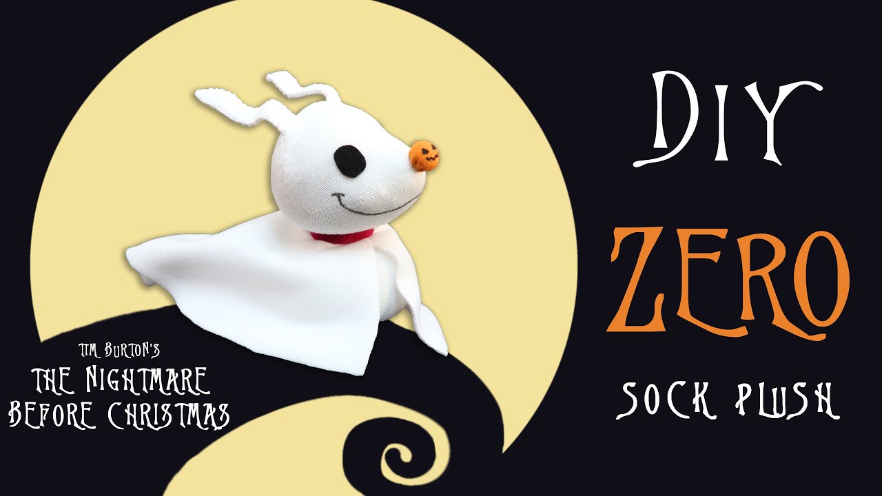 DIY Zero Sock Plush | THE NIGHTMARE BEFORE CHRISTMAS | with FREE Templates