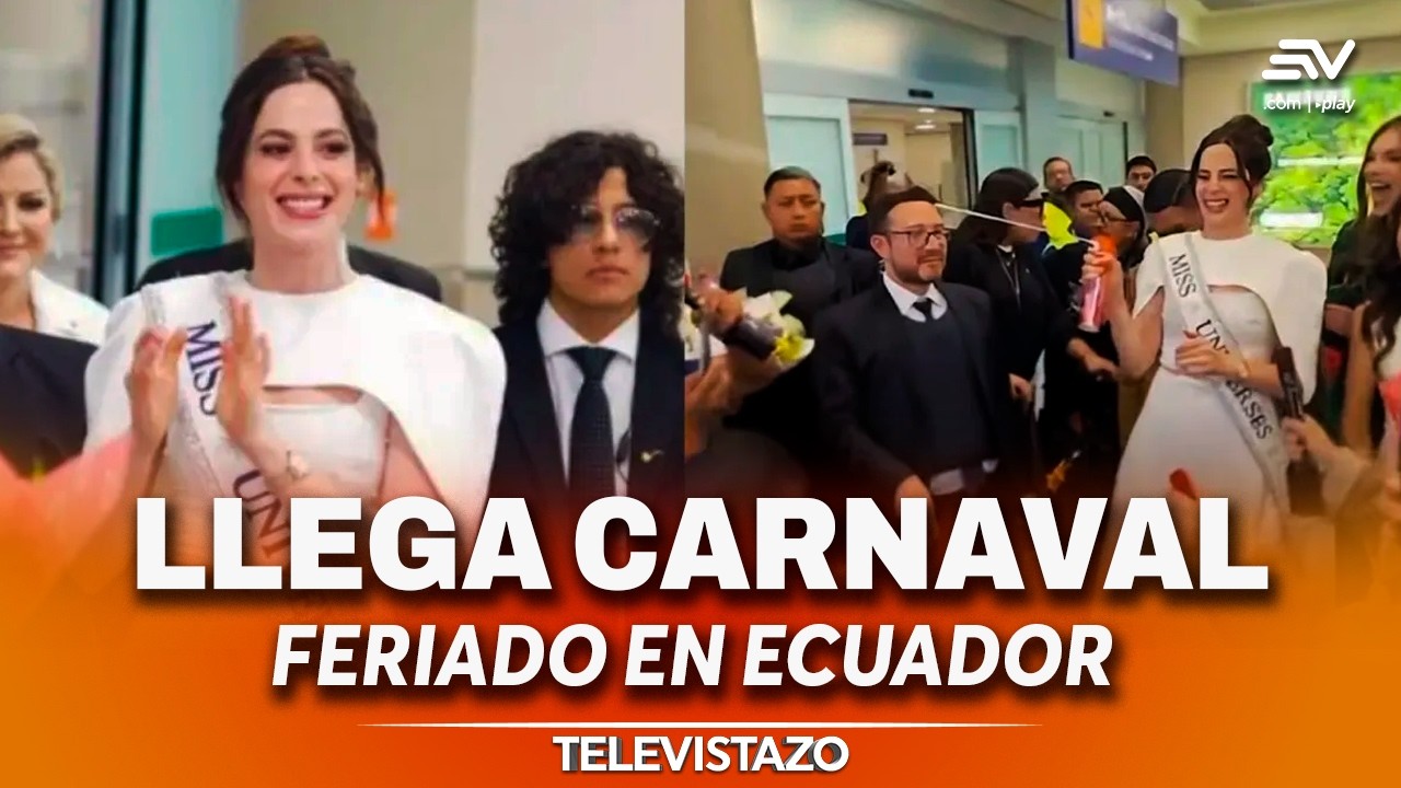 Fátima Bosch, Miss Universo 2025, en su llegada a Ecuador en pleno Carnaval | Televistazo