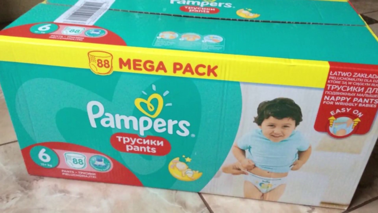 Распаковка - подгузники-трусики Pampers 6 MegaPack из Rozetka.com.ua