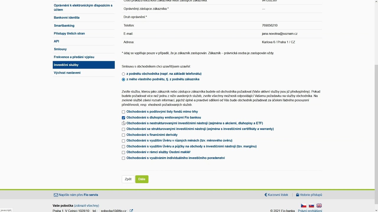 Fio Internetbanking - Fio dluhopisy