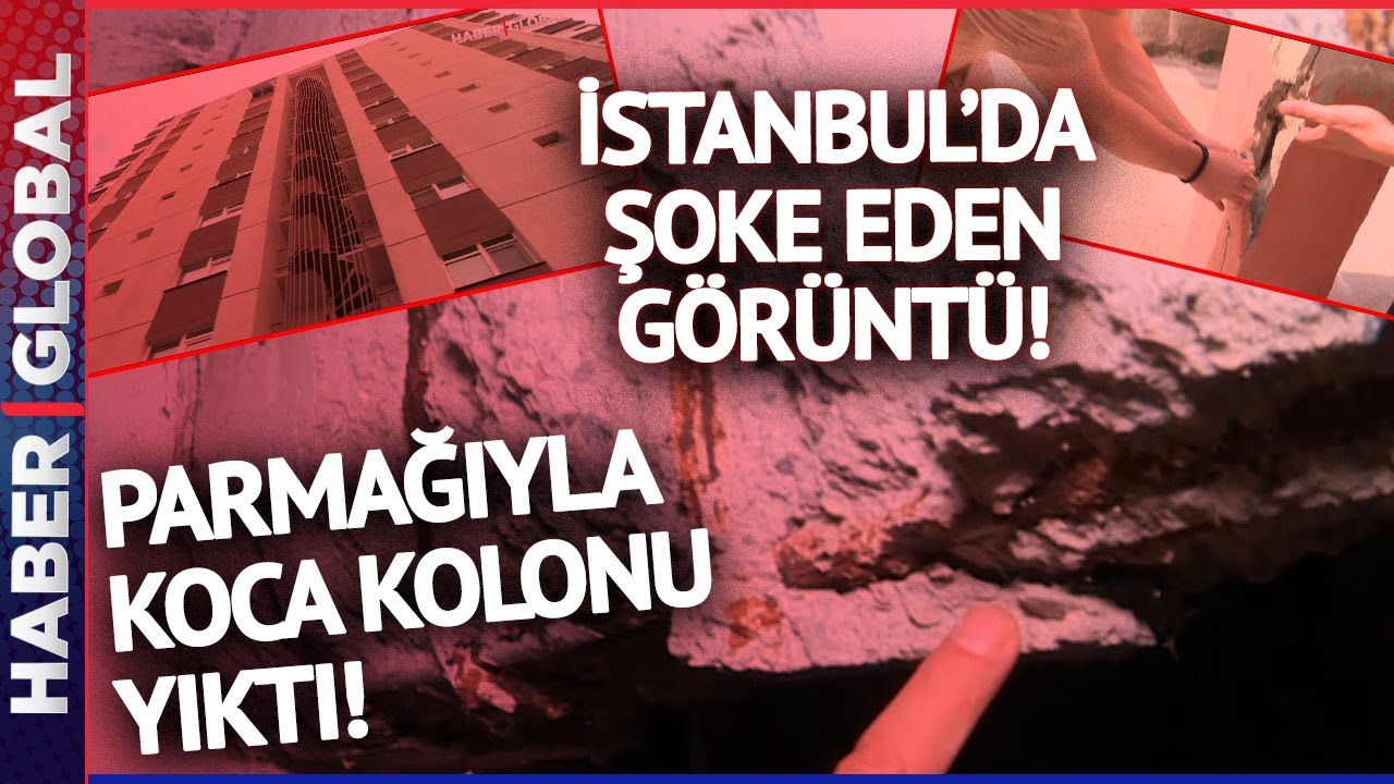 İstanbul'da Şoke Eden Görüntü! Binanın Kolonuna Dokundu Kolon Böyle Patladı!